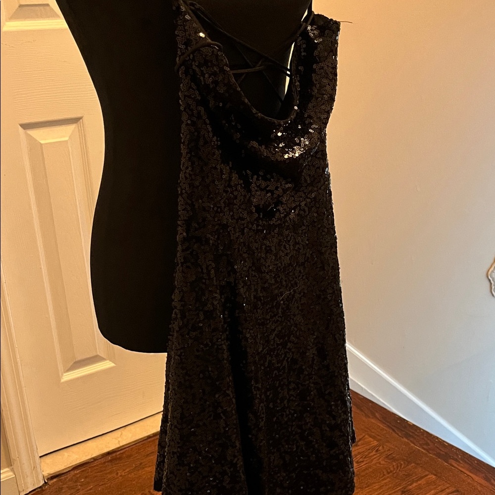 Windsor Black Sequin Strapless Dress